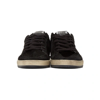 Shop Golden Goose Black And Silver Suede Ball Star Sneakers In Blksilwht