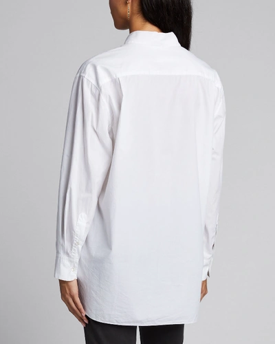 Nili Lotan Nl Pinstripe Cotton Shirt In White