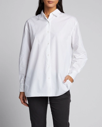 Nili Lotan Nl Pinstripe Cotton Shirt In White