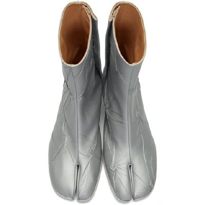Shop Maison Margiela Silver Metallic Tabi Boots In H3809 Metgr
