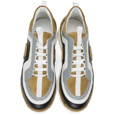 Shop Pierre Hardy Brown Suede Wave Sneakers In Multisand