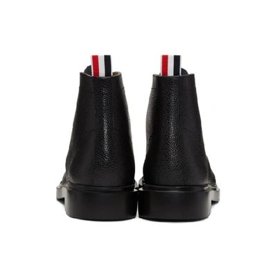 Shop Thom Browne Black Cropped Derby Boots In Black 001