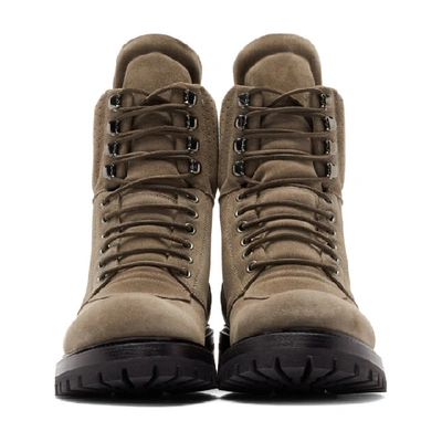 Shop Rick Owens Grey Army Hiking Boots In 34 Dust
