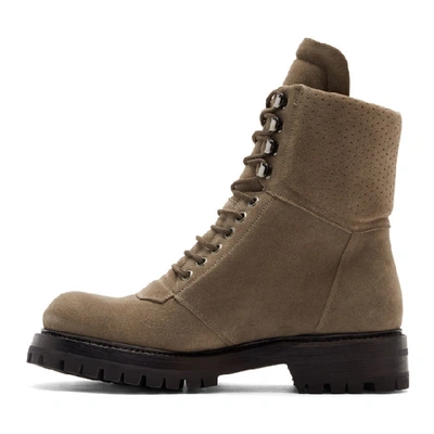 Shop Rick Owens Grey Army Hiking Boots In 34 Dust