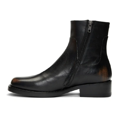 efterklang ondsindet Banyan Raf Simons Distressed Square-toe Leather Boots In Black | ModeSens