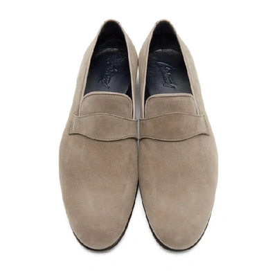 Shop Brioni Taupe Suede Penny Loafers In 2800 Taupe