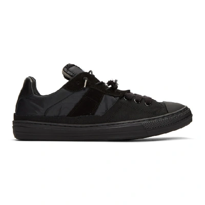 Shop Maison Margiela Black Mix Fabric Sneakers In T8016 Blkmx