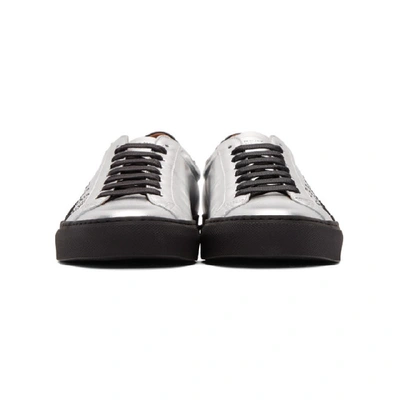 Shop Givenchy Silver And Black Embroidered Urban Street Sneakers