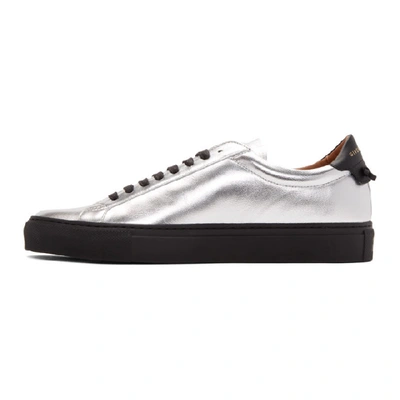 Shop Givenchy Silver And Black Embroidered Urban Street Sneakers