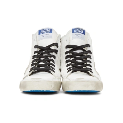 Shop Golden Goose White & Black Francy Sneakers In White/blue Sole