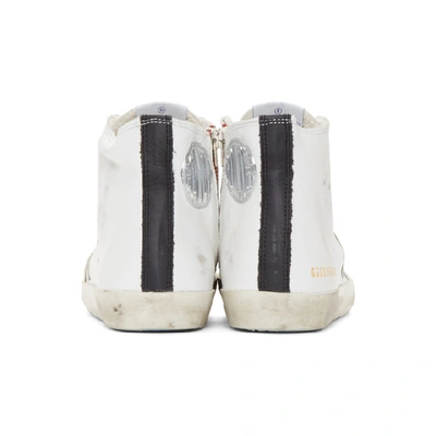 Shop Golden Goose White & Black Francy Sneakers In White/blue Sole