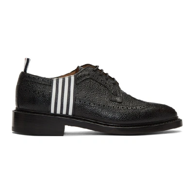 Shop Thom Browne Black 4-bar Contrast Classic Longwing Brogues In 001 Blk