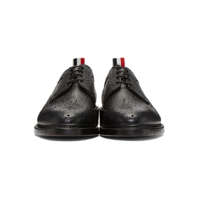 THOM BROWNE 黑色四条纹经典款长翼布洛克鞋