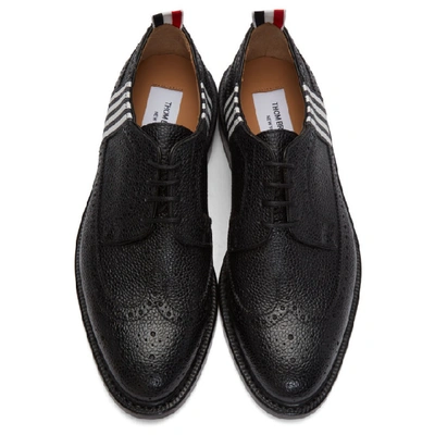 Shop Thom Browne Black 4-bar Contrast Classic Longwing Brogues In 001 Blk