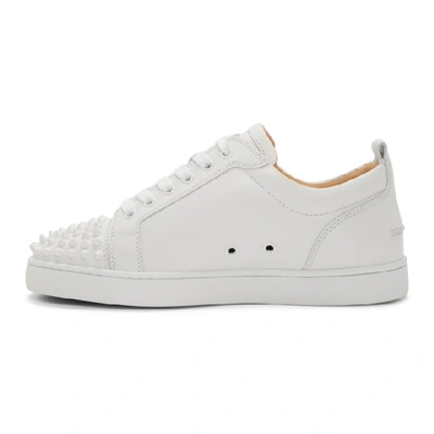 Shop Christian Louboutin White Louis Junior Spikes Sneakers In 3047 White