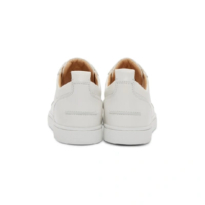 Shop Christian Louboutin White Louis Junior Spikes Sneakers In 3047 White