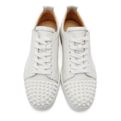 Shop Christian Louboutin White Louis Junior Spikes Sneakers In 3047 White