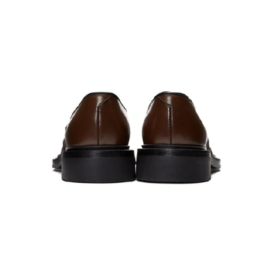 Shop Prada Brown Penny Loafers