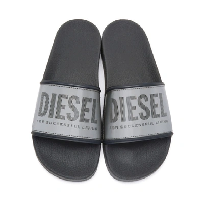 Shop Diesel Grey Sa-valla Slides In H7664 Hgsil