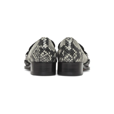 Shop Giuseppe Zanotti Black And Grey Snake Studs Loafer In Roccia