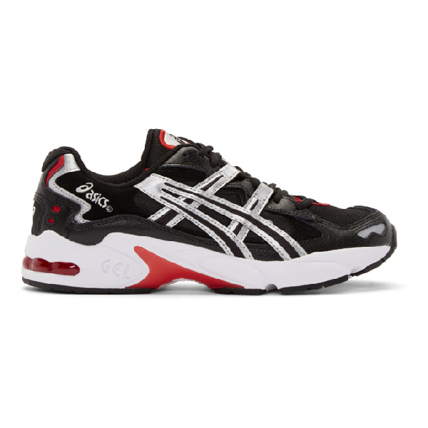 asics black leather trainers