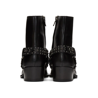 Shop Amiri Black Studded Harness Boots