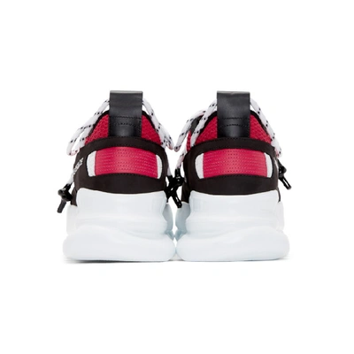 Shop Versace Black And Red Nyc Runway Chain Reaction Sneakers In Dngnero Blk