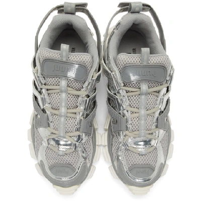 Shop Juunj Juun.j Silver Strap Sneakers In 3 Grey