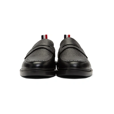 Shop Thom Browne Black Lightweight Sole Penny Loafers In 001 Black