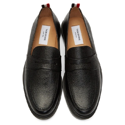 Shop Thom Browne Black Lightweight Sole Penny Loafers In 001 Black