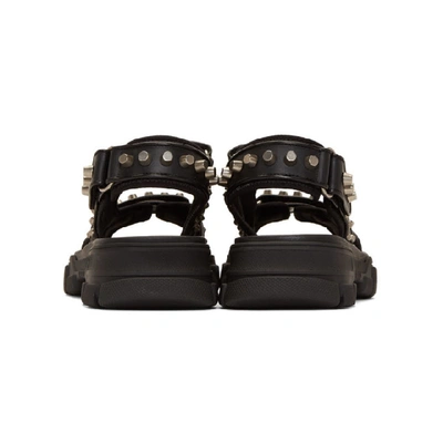 Shop Gucci Black Studded Aguru Sandals In 1000 Black