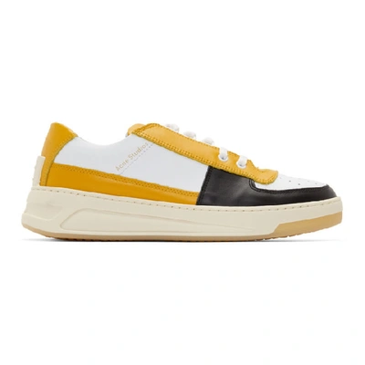 Acne Studios Perry Colorblock Leather Sneakers In Yellow | ModeSens