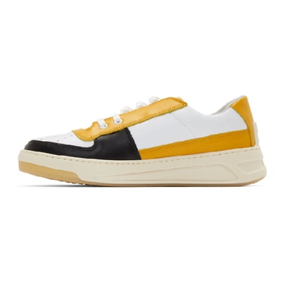 Acne Studios Perry Colorblock Leather Sneakers In Yellow | ModeSens