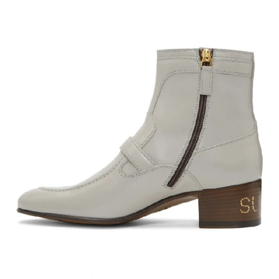 Shop Gucci Grey Ebal Boots In 1440 Grey