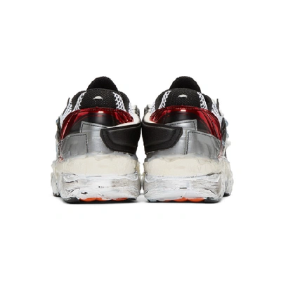 Shop Maison Margiela Red & Black Fusion Low Sneakers