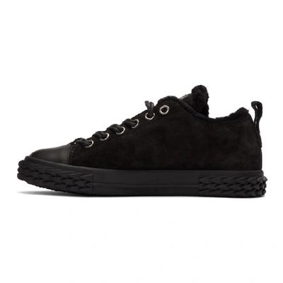 Shop Giuseppe Zanotti Black Suede Low-top Sneakers