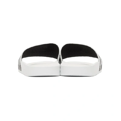 Shop Adidas Originals White & Black Adilette Sandals