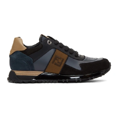 Shop Fendi Navy Retro Sneakers