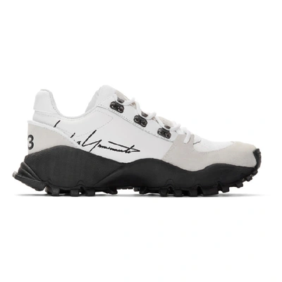 Shop Y-3 White Kyoi Trail Sneakers In Whtblkwht