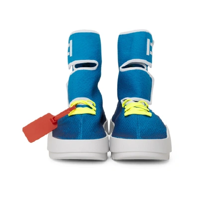 Shop Off-white Blue Moto Wrap Sneakers In 3031 Blltbl