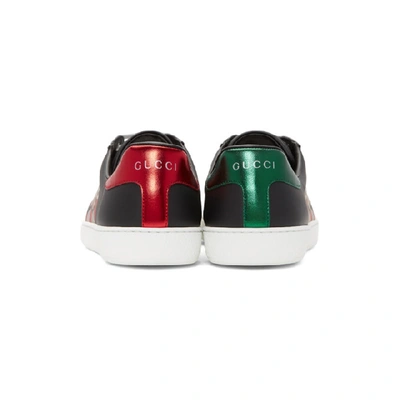 Shop Gucci Black Snake New Ace Sneakers