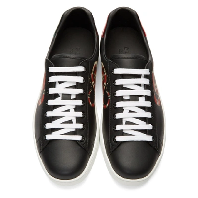 Shop Gucci Black Snake New Ace Sneakers