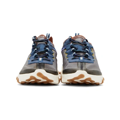 Shop Nike Grey And Blue React Element 87 Sneakers In 200dstpchgr