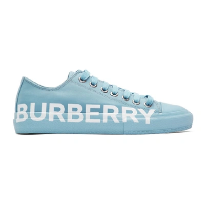 Shop Burberry Blue Larkhall M Logo Sneakers