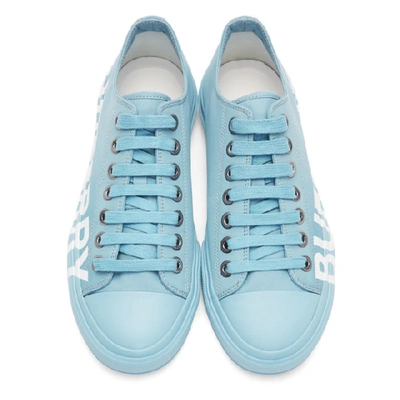 Shop Burberry Blue Larkhall M Logo Sneakers