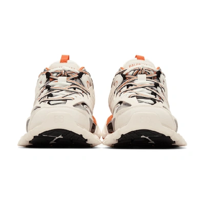Shop Balenciaga Off-white And Orange Track Sneakers In 9059 Orange