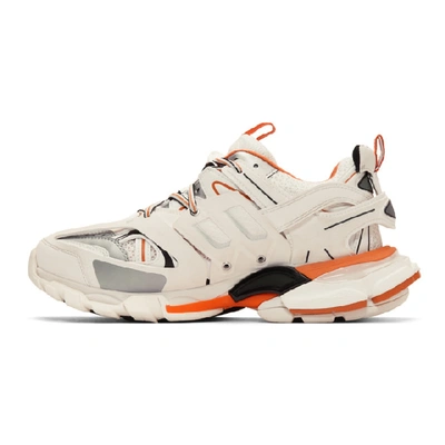 Shop Balenciaga Off-white And Orange Track Sneakers In 9059 Orange