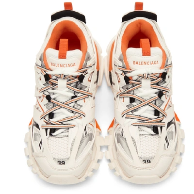 Shop Balenciaga Off-white And Orange Track Sneakers In 9059 Orange