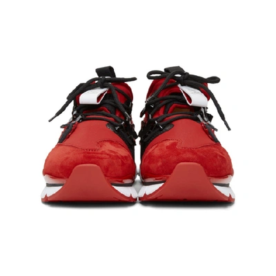 Shop Christian Louboutin Red And Black Red-runner Flat Sneakers In H734 Loubi