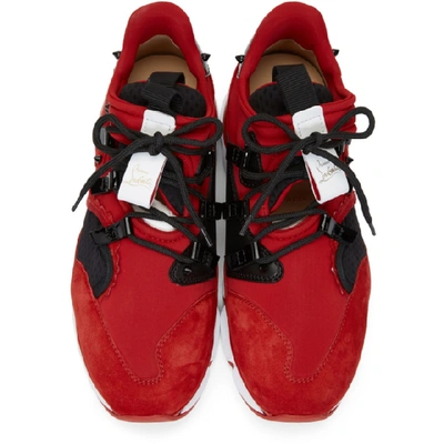 Shop Christian Louboutin Red And Black Red-runner Flat Sneakers In H734 Loubi